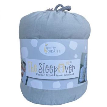 The Sleepover Padded Fitted Portacot Travel Cot Sheet Cool Grey