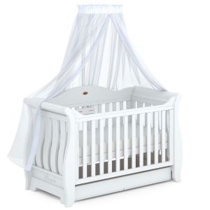 Boori Sleigh Royale Cot Bed v23 Barley White Mattress
