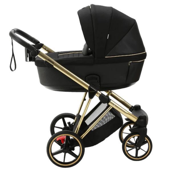 Bambini Prams Geneva Black with Gold Frame LORENZO BABY KINGDOM