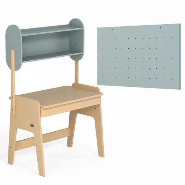 Boori Kids Euler Desk with Pegboard and Hutch Blueberry Beech