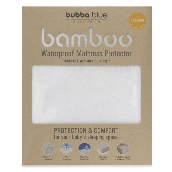Bubba Blue Bamboo Waterproof Bassinet Mattress Protector