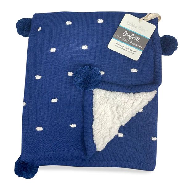 Bubba Blue Confetti Cot Knit Blanket Navy