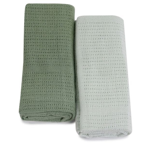 Bubba Blue Nordic Cellular Blanket Avocado Forest 2pk