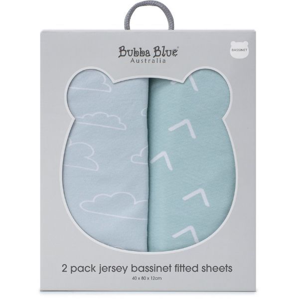 Cotton Bubba Blue Sheet Set Bubba Blue Nordic Jersey Bassinet - Main Image