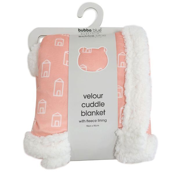 Bubba Blue Nordic Velour Cuddle Blanket with Fleece Lining Coral