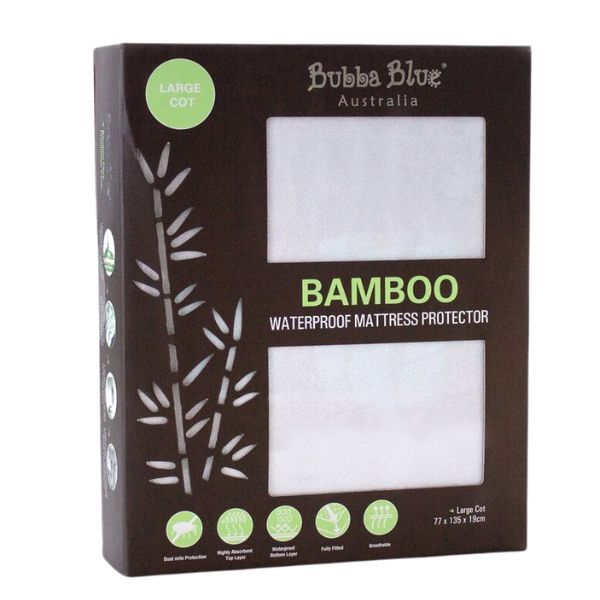 Bubba Blue Bamboo Waterproof Cot Mattress Protector Large