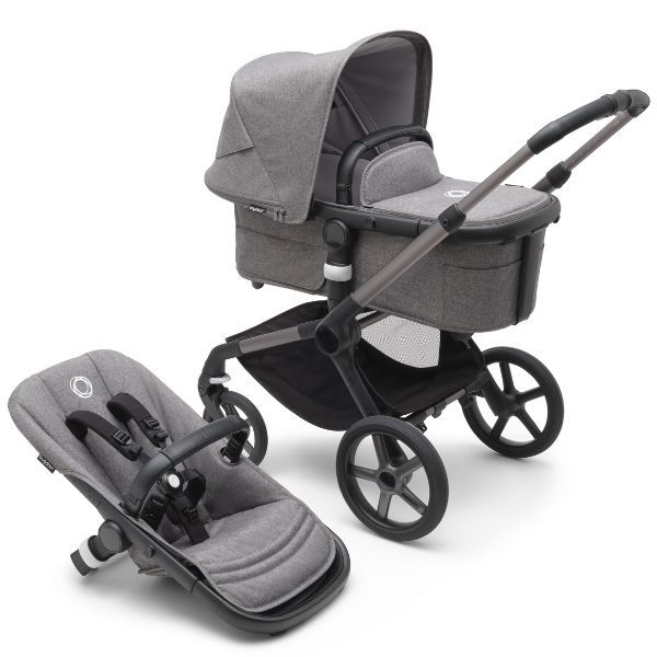 Bugaboo Fox 5 Pram Complete Graphite Grey Melange Grey Melange
