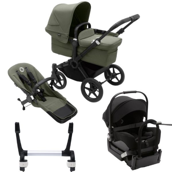 Bugaboo Donkey 5 Mono Stroller Complete Black Forest Green Forest Green TRAVEL SYSTEM
