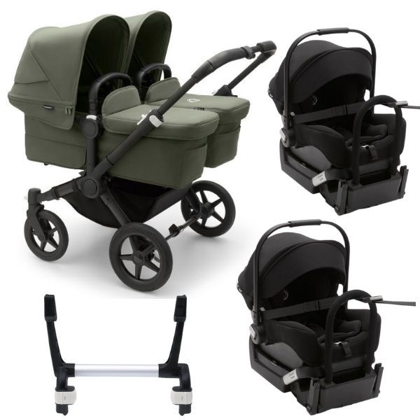 Bugaboo Donkey 5 Twin Stroller Black Forest Green Forest Green TRAVEL SYSTEM