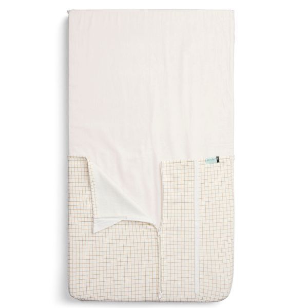 ErgoPouch Cot Tuck Sheet Caramel Grid