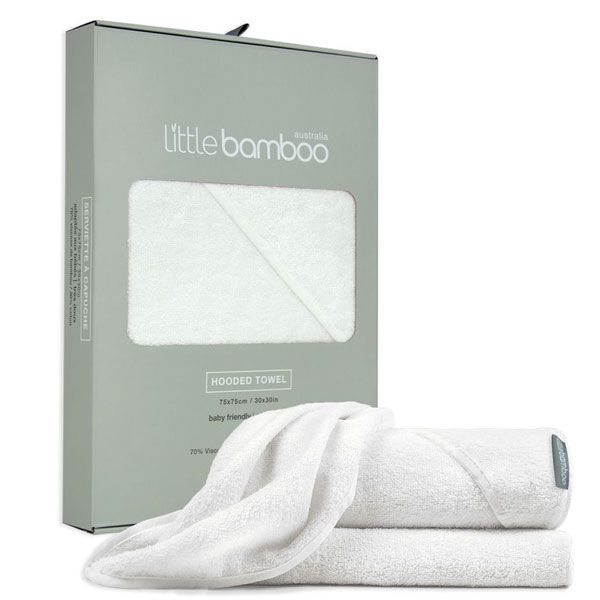Little Bamboo Hooded Towel Natural White