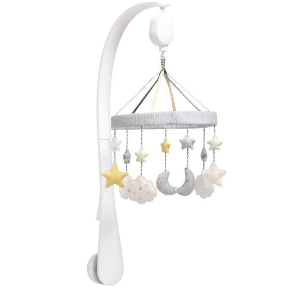 Grey and yellow cot mobile store