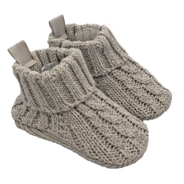 Grey knitted booties deals