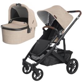 UPPAbaby Cruz V2 LIAM Oat Melange Carbon Frame Chestnut Leather Bassinet V2